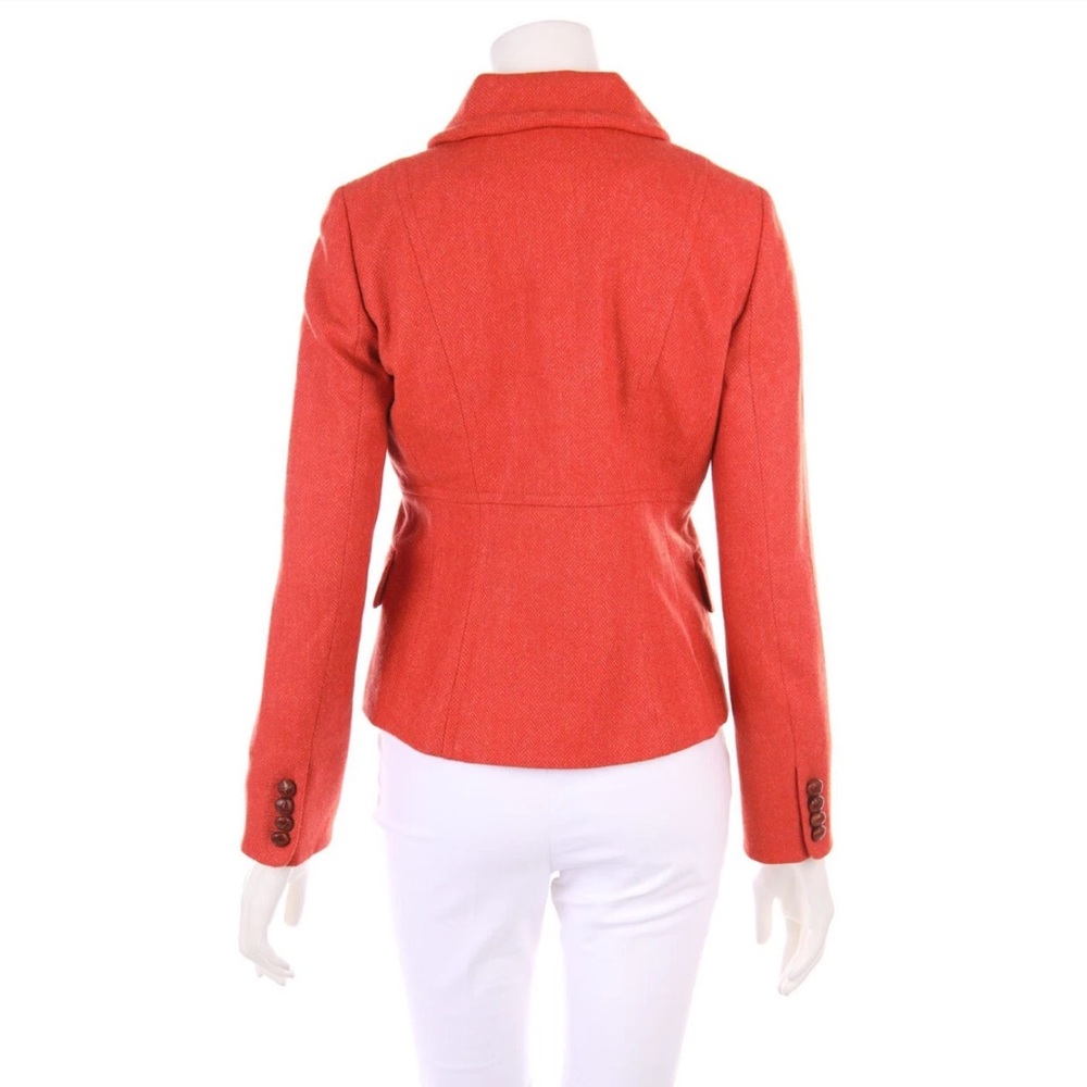J. Crew Women's Orange Herringbone Wool Blazer - Picture 3 of 4